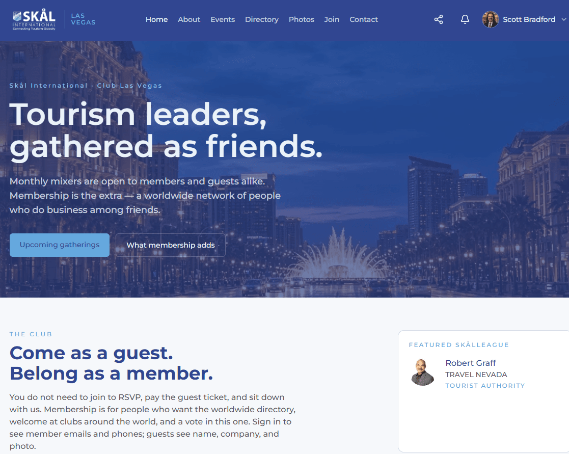 Las Vegas Skal Website Redesign
